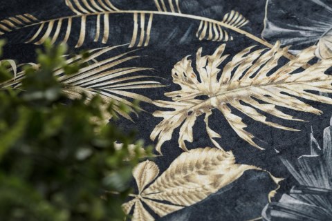 Dywan krótkowłosy ARLEN LEAVES4  czarny motyw roślinny styl tropikalny 160x220 hakano - RUG/LU/ARLEN/LEAVES4/BLACK+GOLD/16