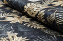 Dywan krótkowłosy ARLEN LEAVES4  czarny motyw roślinny styl tropikalny 160x220 hakano - RUG/LU/ARLEN/LEAVES4/BLACK+GOLD/16