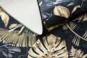 Dywan krótkowłosy ARLEN LEAVES4  czarny motyw roślinny styl tropikalny 160x220 hakano - RUG/LU/ARLEN/LEAVES4/BLACK+GOLD/16