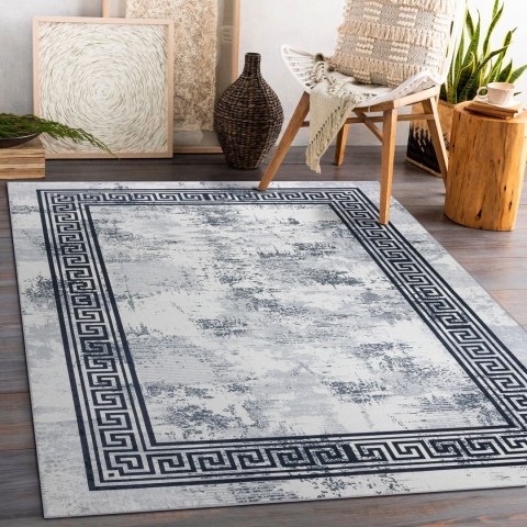 Dywan krótkowłosy ARLEN MARBLE kolor biały motyw glamour styl glamour 160x220 hakano - RUG/LU/ARLEN/MARBLE/BLACK+WHITE/160x220