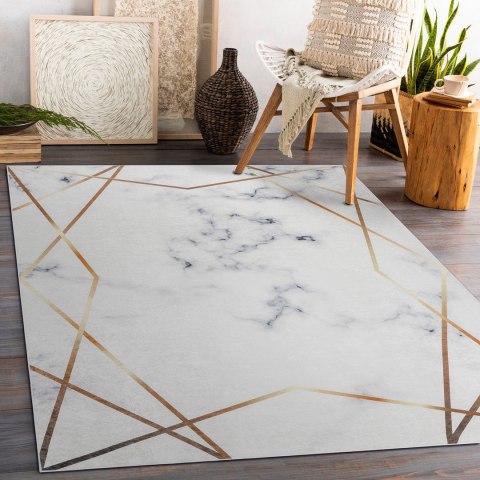 Dywan krótkowłosy ARLEN MARBLE3  biały motyw glamour styl glamour 120x170 hakano - RUG/LU/ARLEN/MARBLE3/WHITE/120x170