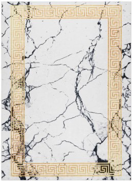 Dywan krótkowłosy ARLEN MARBLE4  biały motyw glamour styl glamour 80x150 hakano - RUG/LU/ARLEN/MARBLE4/WHITE+GOLD/80x150