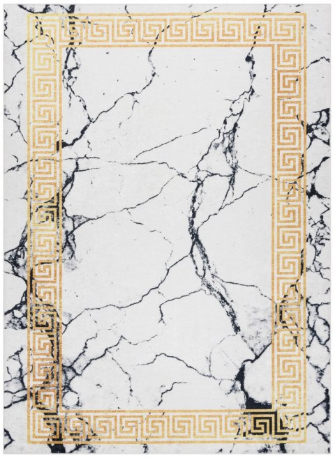 Dywan krótkowłosy ARLEN MARBLE4  biały motyw glamour styl glamour 80x150 hakano - RUG/LU/ARLEN/MARBLE4/WHITE+GOLD/80x150