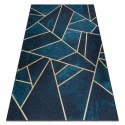 Dywan krótkowłosy ARLEN MOSAIC  granatowy motyw glamour styl glamour 80x150 hakano - RUG/LU/ARLEN/MOSAIC/TURQUISE+GOLD/80x