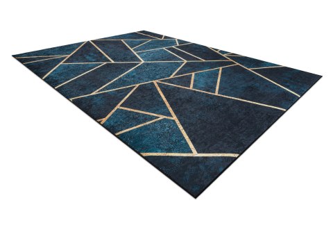 Dywan krótkowłosy ARLEN MOSAIC  granatowy motyw glamour styl glamour 80x150 hakano - RUG/LU/ARLEN/MOSAIC/TURQUISE+GOLD/80x