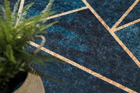 Dywan krótkowłosy ARLEN MOSAIC  granatowy motyw glamour styl glamour 80x150 hakano - RUG/LU/ARLEN/MOSAIC/TURQUISE+GOLD/80x