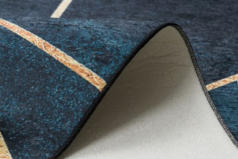 Dywan krótkowłosy ARLEN MOSAIC  granatowy motyw glamour styl glamour 80x150 hakano - RUG/LU/ARLEN/MOSAIC/TURQUISE+GOLD/80x