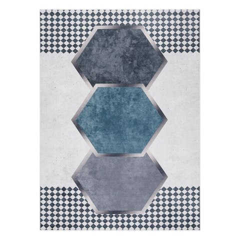 Dywan krótkowłosy ARLEN RHOMBUS  biały styl aztecki 120x170 hakano - RUG/LU/ARLEN/RHOMBUS/WHITE+BLACK/120x170