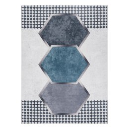 Dywan krótkowłosy ARLEN RHOMBUS  biały styl aztecki 80x150 hakano - RUG/LU/ARLEN/RHOMBUS/WHITE+BLACK/80x150