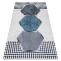 Dywan krótkowłosy ARLEN RHOMBUS  biały styl aztecki 80x150 hakano - RUG/LU/ARLEN/RHOMBUS/WHITE+BLACK/80x150