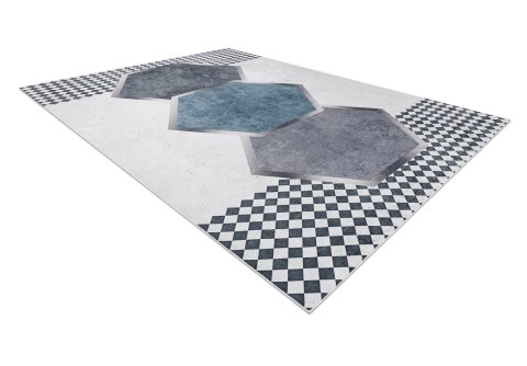 Dywan krótkowłosy ARLEN RHOMBUS  biały styl aztecki 80x150 hakano - RUG/LU/ARLEN/RHOMBUS/WHITE+BLACK/80x150