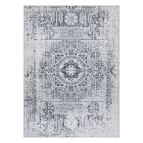Dywan krótkowłosy ARLEN ROSETTE  biały styl vintage 120x170 hakano - RUG/LU/ARLEN/ROSETTE/WHITE+BLACK/120x170