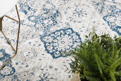 Dywan krótkowłosy ARLEN ROSETTE2  beżowy styl vintage 160x220 hakano - RUG/LU/ARLEN/ROSETTE2/BEIGE+BLUE/160x220