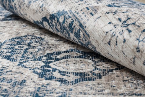 Dywan krótkowłosy ARLEN ROSETTE2  beżowy styl vintage 160x220 hakano - RUG/LU/ARLEN/ROSETTE2/BEIGE+BLUE/160x220