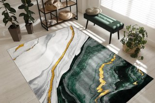 Dywan krótkowłosy ESTEMA MARBLE kolor butelkowa zieleń 160x220 hakano