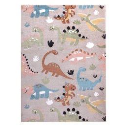 Dywan FUN Dino dla dzieci, dinozaury beż - RUG/LU/BEO/DINO/BEIGE/80x150