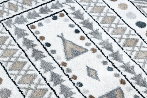 Dywan FUN Teepee dla dzieci, wzór indiański, ramka krem - RUG/LU/BEO/TEEPEE/CREAM/140x190