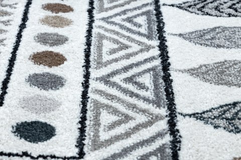 Dywan FUN Teepee dla dzieci, wzór indiański, ramka krem - RUG/LU/BEO/TEEPEE/CREAM/140x190