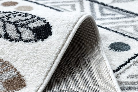 Dywan FUN Teepee dla dzieci, wzór indiański, ramka krem - RUG/LU/BEO/TEEPEE/CREAM/140x190