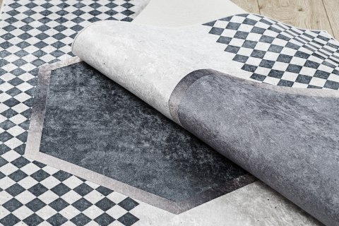 Dywan krótkowłosy ARLEN RHOMBUS  biały styl aztecki 120x170 hakano - RUG/LU/ARLEN/RHOMBUS/WHITE+BLACK/120x170
