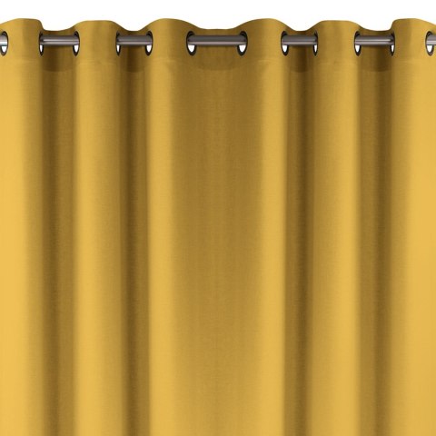 Zasłona CARMENA  musztardowy  złote przelotki metalowe złote plecionka 220x225 homede - CURT/HOM/CARMENA/BRAI