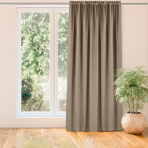 Zasłona VILA  beżowy   smok transparentna 10 cm z grzywką 3 cm velvet 530x300 homede - CURT/HOM/VILA/VEL