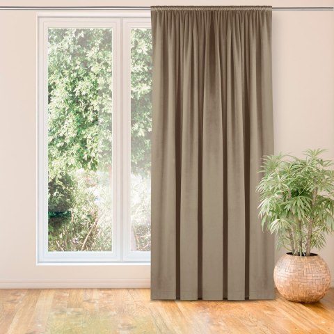 Zasłona VILA  beżowy  tunel 5 cm velvet 265x225 homede - CURT/HOM/VILA/VELVET/TUNNEL/BEIGE/265x225