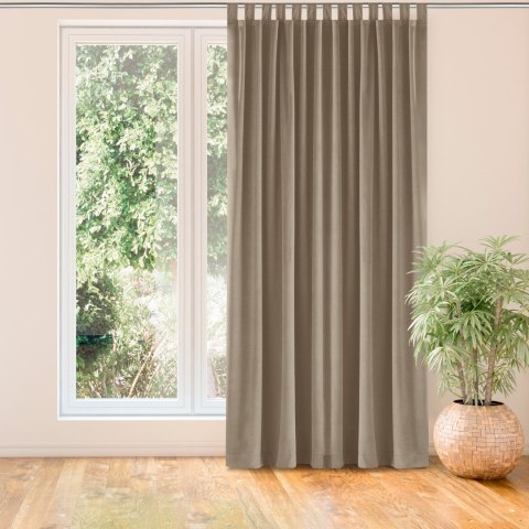 Zasłona VILA  beżowy  szelki 10 cm velvet 265x300 homede - CURT/HOM/VILA/VELVET/TAB/BEIGE/265x300