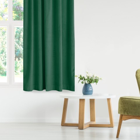 Zasłona VILA  butelkowa zieleń   smok transparentna 5 cm z grzywką 3 cm velvet 265x245 homede - CURT/HOM