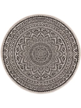 Dywan okrągły krótkowłosy CLEO 4 kolor biały styl boho r150 benuta - RUG/BENUT/CLEO/4/WHITE+BLACK/R150