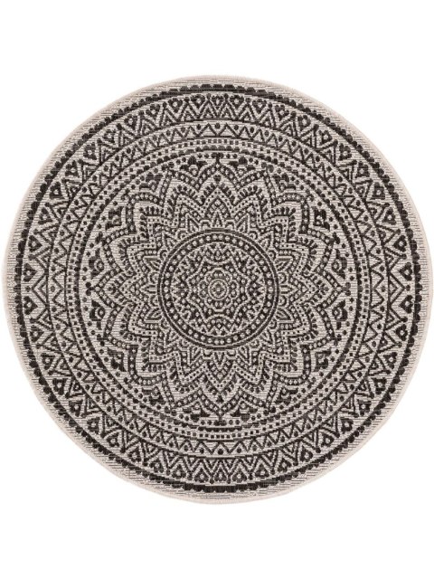 Dywan okrągły krótkowłosy CLEO 4 kolor biały styl boho r150 benuta - RUG/BENUT/CLEO/4/WHITE+BLACK/R150