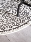 Dywan okrągły krótkowłosy CLEO 4 kolor biały styl boho r150 benuta - RUG/BENUT/CLEO/4/WHITE+BLACK/R150