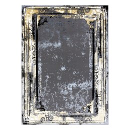 Dywan krótkowłosy WELLI ORNAMENT 4 kolor szary 160x220 hakano - RUG/LU/WELLI/ORNAMENT4/GREY+GOLD/160x220