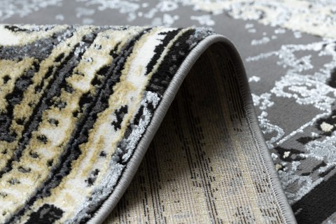 Dywan krótkowłosy WELLI ORNAMENT 4 kolor szary 160x220 hakano - RUG/LU/WELLI/ORNAMENT4/GREY+GOLD/160x220