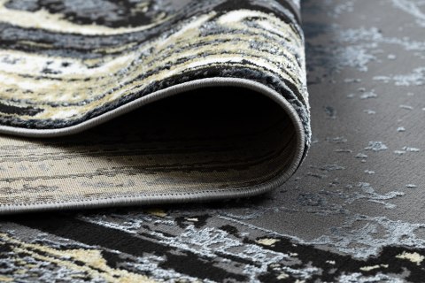Dywan krótkowłosy WELLI ORNAMENT 4 kolor szary 160x220 hakano - RUG/LU/WELLI/ORNAMENT4/GREY+GOLD/160x220