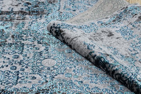 Dywan krótkowłosy WELLI ORNAMENT 6 kolor morski 160x220 hakano - RUG/LU/WELLI/ORNAMENT6/BLUE+GREY/160x220