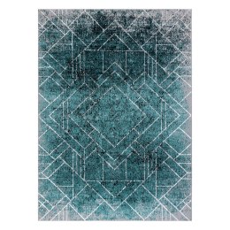 Dywan krótkowłosy WELLI RHOMBUS kolor morski 140x190 hakano - RUG/LU/WELLI/RHOMBUS/GREY+GREEN/140x190