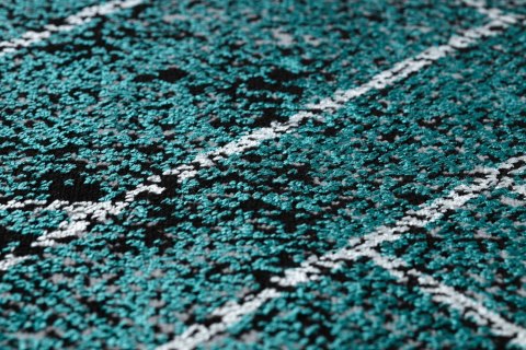 Dywan krótkowłosy WELLI RHOMBUS kolor morski 140x190 hakano - RUG/LU/WELLI/RHOMBUS/GREY+GREEN/140x190