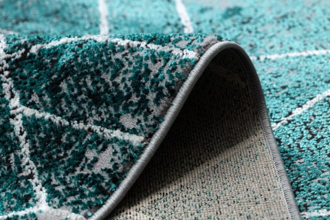 Dywan krótkowłosy WELLI RHOMBUS kolor morski 160x220 hakano - RUG/LU/WELLI/RHOMBUS/GREY+GREEN/160x220