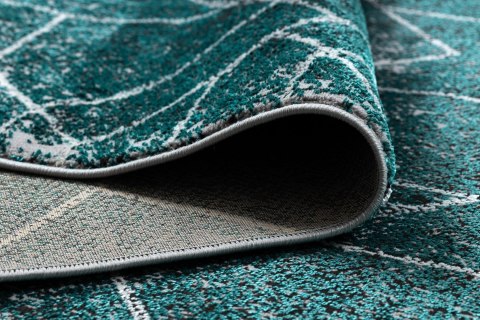Dywan krótkowłosy WELLI RHOMBUS kolor morski 160x220 hakano - RUG/LU/WELLI/RHOMBUS/GREY+GREEN/160x220