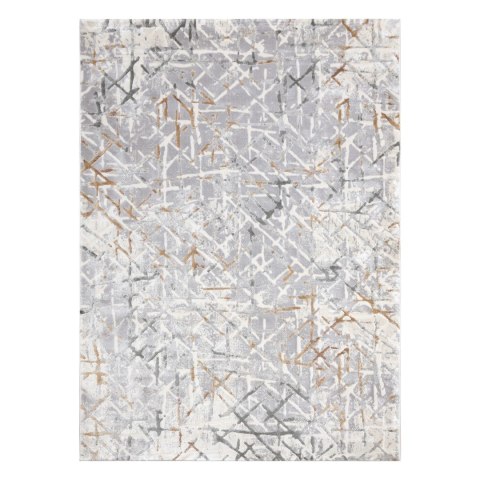 Dywan krótkowłosy ELIJA GRID kolor szary 200x300 hakano - RUG/LU/ELIJA/GRID/GREY+YELLOW/200x300