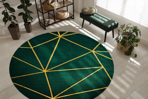 Dywan okrągły krótkowłosy ESTEMA GEOMETRIC kolor butelkowa zieleń r160 hakano - RUG/LU/ESTEMA/GEOMETRIC/BOTTLEGREEN+GOLD/R160