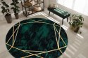 Dywan okrągły krótkowłosy ESTEMA MARBLE 2  butelkowa zieleń r120 hakano - RUG/LU/ESTEMA/MARBLE2/BOTTLEGREEN+GOLD/R120