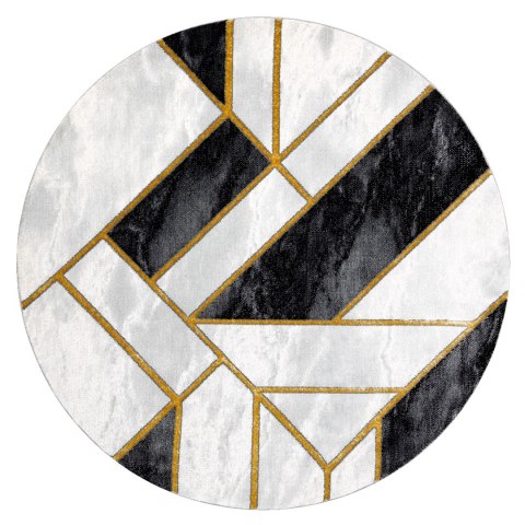 Dywan okrągły krótkowłosy ESTEMA MARBLE 3 kolor czarny r160 hakano - RUG/LU/ESTEMA/MARBLE3/BLACK+GOLD/R160