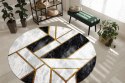 Dywan okrągły krótkowłosy ESTEMA MARBLE 3 kolor czarny r160 hakano - RUG/LU/ESTEMA/MARBLE3/BLACK+GOLD/R160