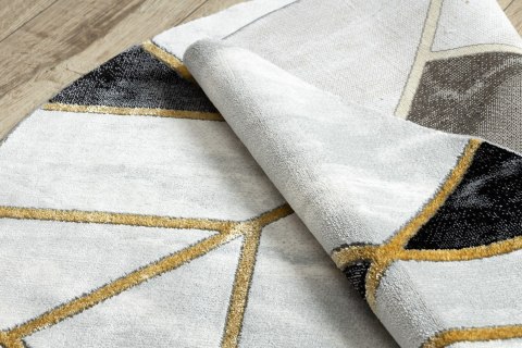 Dywan okrągły krótkowłosy ESTEMA MARBLE 3 kolor czarny r160 hakano - RUG/LU/ESTEMA/MARBLE3/BLACK+GOLD/R160