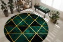 Dywan okrągły krótkowłosy ESTEMA MARBLETRIANGLES  butelkowa zieleń r120 hakano - RUG/LU/ESTEMA/MARBLETRIANGLES/BOTTLEGREEN+