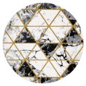 Dywan okrągły krótkowłosy ESTEMA MARBLETRIANGLES kolor czarny r160 hakano - RUG/LU/ESTEMA/MARBLETRIANGLES/BLACK+GOLD/R160
