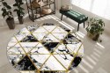 Dywan okrągły krótkowłosy ESTEMA MARBLETRIANGLES kolor czarny r160 hakano - RUG/LU/ESTEMA/MARBLETRIANGLES/BLACK+GOLD/R160