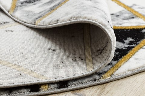 Dywan okrągły krótkowłosy ESTEMA MARBLETRIANGLES kolor czarny r160 hakano - RUG/LU/ESTEMA/MARBLETRIANGLES/BLACK+GOLD/R160